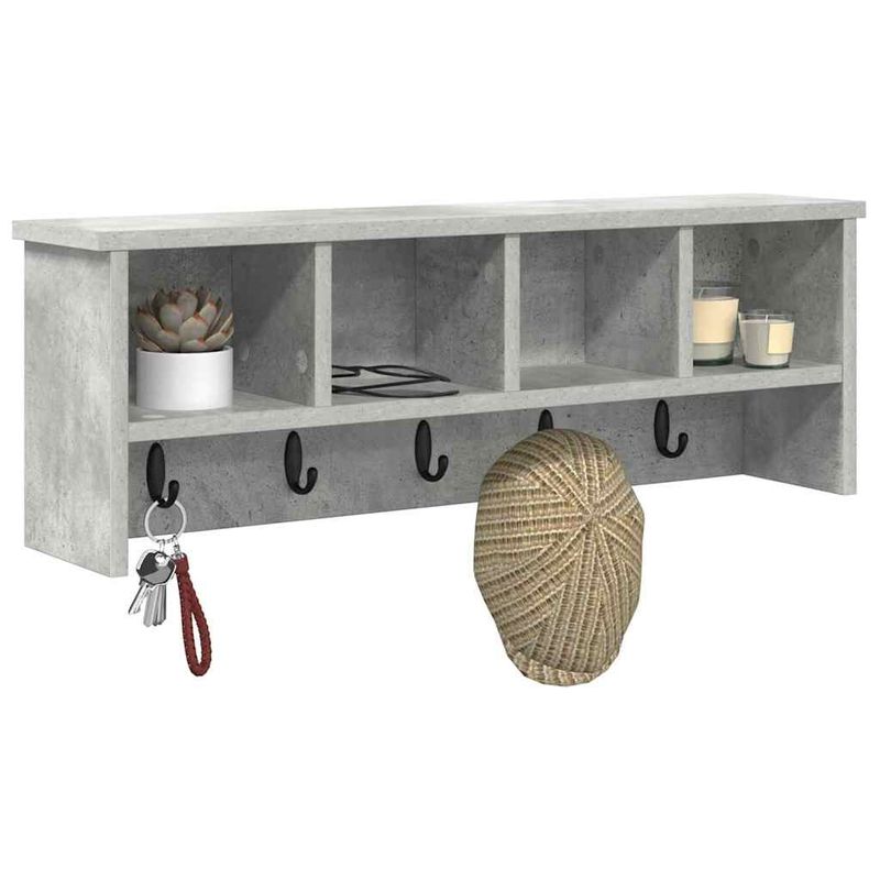 Casa si Gradina - Mobilier - Biblioteci si rafturi - Rafturi - Racator de paltoane montat pe perete Gri beton 75 x 16 x 26 cm - Infinity.ro