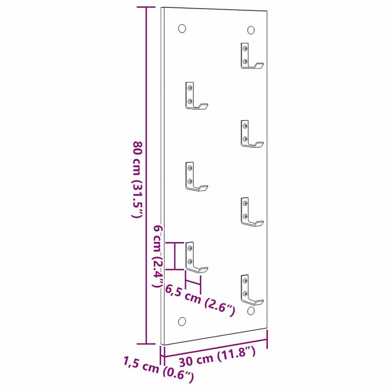 Casa si Gradina - Mobilier - Biblioteci si rafturi - Rafturi - Racator de paltoane montat pe perete Pe perete sonoma gri - Infinity.ro