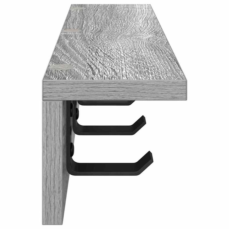 Casa si Gradina - Mobilier - Biblioteci si rafturi - Rafturi - Racator de paltoane montat pe perete cu raft Pe perete sonoma gri - Infinity.ro