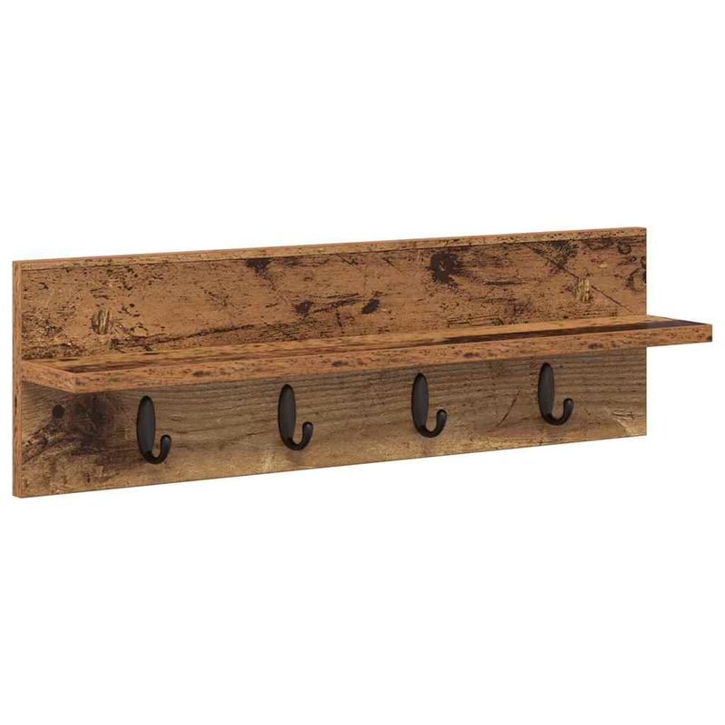 Casa si Gradina - Mobilier - Biblioteci si rafturi - Rafturi - Racator de paltoane montat pe perete cu raft Pe perete Lemn vechi - Infinity.ro