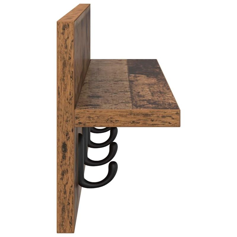 Casa si Gradina - Mobilier - Biblioteci si rafturi - Rafturi - Racator de paltoane montat pe perete cu raft Pe perete Lemn vechi - Infinity.ro
