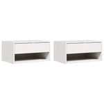 Casa si Gradina - Mobilier - Comode si corpuri - Noptiere - Noptiera Montata pe Perete 2 pcs Alb 50 x 32.5 x 24 cm - Infinity.ro