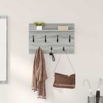 Casa si Gradina - Mobilier - Biblioteci si rafturi - Rafturi - Racator de paltoane montat pe perete sonoma gri 60 x 40 x 12 cm - Infinity.ro