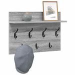 Casa si Gradina - Mobilier - Biblioteci si rafturi - Rafturi - Racator de paltoane montat pe perete sonoma gri 60 x 40 x 12 cm - Infinity.ro