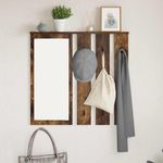Casa si Gradina - Mobilier - Biblioteci si rafturi - Rafturi - Racator de paltoane montat pe perete cu raft Pe perete cu oglinda Stejar afumat - Infinity.ro