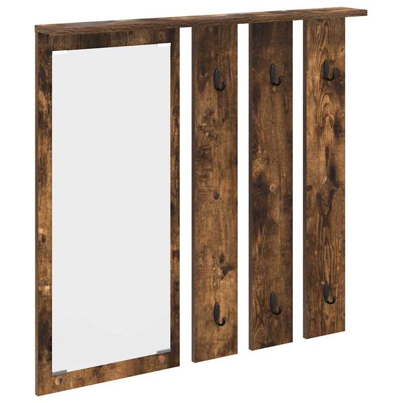 Casa si Gradina - Mobilier - Biblioteci si rafturi - Rafturi - Racator de paltoane montat pe perete cu raft Pe perete cu oglinda Stejar afumat - Infinity.ro