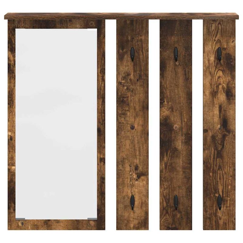 Casa si Gradina - Mobilier - Biblioteci si rafturi - Rafturi - Racator de paltoane montat pe perete cu raft Pe perete cu oglinda Stejar afumat - Infinity.ro