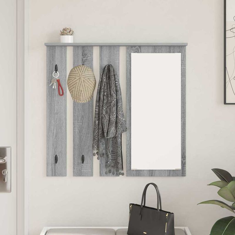 Casa si Gradina - Mobilier - Biblioteci si rafturi - Rafturi - Racator de paltoane montat pe perete sonoma gri 84 x 10 x 80 cm - Infinity.ro