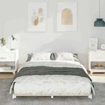 Casa si Gradina - Mobilier - Paturi si accesorii - Paturi - Cadru de pat de podea Alb 135 x 190 cm Lemn masiv de pin - Infinity.ro