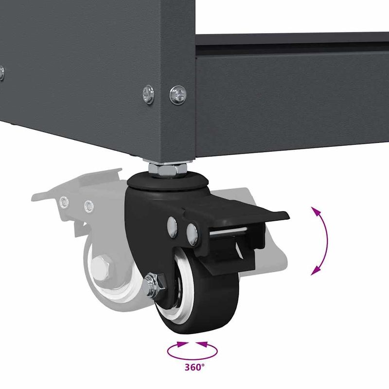 Casa si Gradina - Constructii - Depozitare, transport si protectie - Organizatoare si cutii scule - Carucior pentru unelte cu raft cu roata cu depozitare Manual Antracit 65 x 35 x 111 cm - Infinity.ro