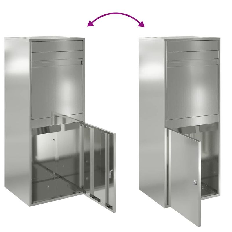 Casa si Gradina - Constructii - Depozitare, transport si protectie - Cutii postale - Cutie pentru colet Negru 41 x 38 x 103 cm Otel galvanizat - Infinity.ro