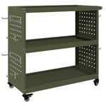 Casa si Gradina - Constructii - Depozitare, transport si protectie - Organizatoare si cutii scule - Carucior pentru unelte cu raft cu roata Olivengrønn 75 x 35 x 73 cm - Infinity.ro