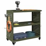 Casa si Gradina - Constructii - Depozitare, transport si protectie - Organizatoare si cutii scule - Carucior pentru unelte cu raft cu roata Olivengrønn 75 x 35 x 73 cm - Infinity.ro