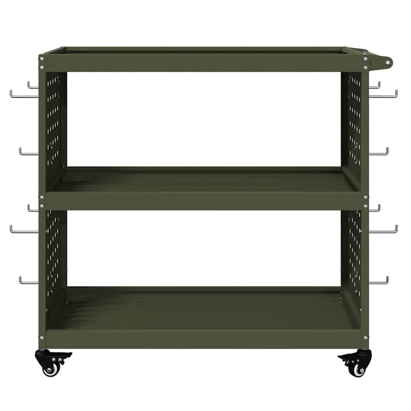 Casa si Gradina - Constructii - Depozitare, transport si protectie - Organizatoare si cutii scule - Carucior pentru unelte cu raft cu roata Olivengrønn 75 x 35 x 73 cm - Infinity.ro