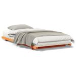 Casa si Gradina - Mobilier - Paturi si accesorii - Paturi - Cadru de pat de podea Maro ceruit 90 x 210 cm Lemn masiv de pin - Infinity.ro