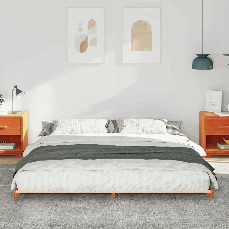 Casa si Gradina - Mobilier - Paturi si accesorii - Paturi - Cadru de pat de podea Maro ceruit 180 x 210 cm - Infinity.ro