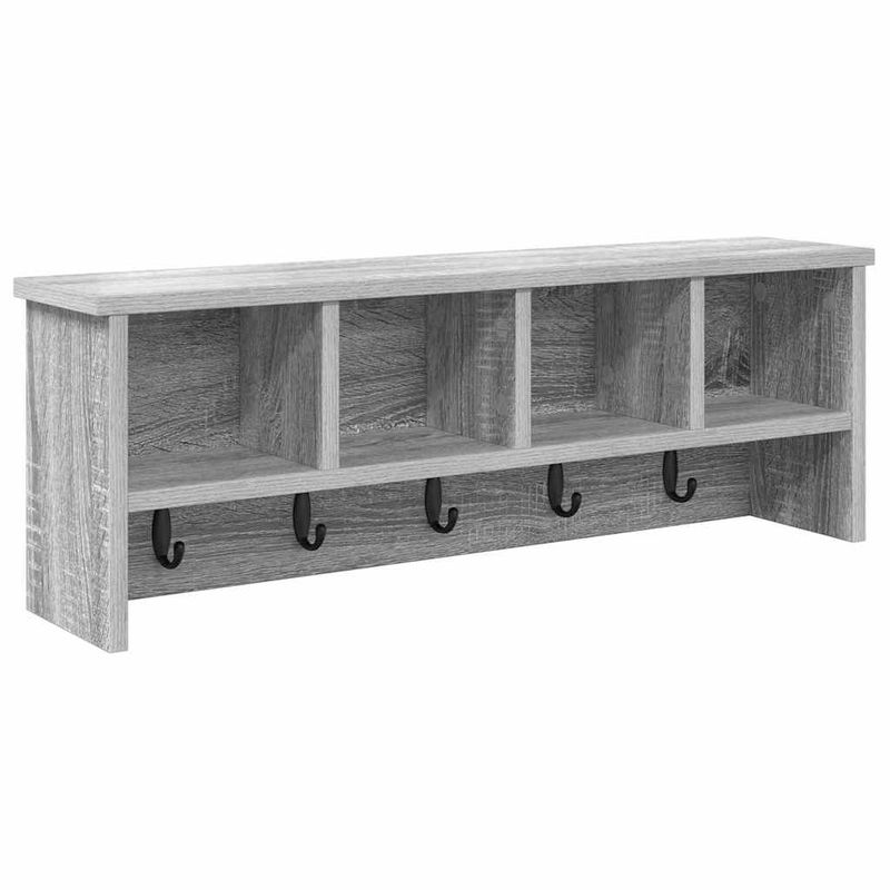 Casa si Gradina - Mobilier - Biblioteci si rafturi - Rafturi - Racator de paltoane montat pe perete sonoma gri 75 x 16 x 26 cm - Infinity.ro