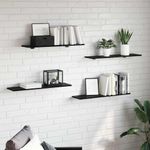 Casa si Gradina - Mobilier - Biblioteci si rafturi - Rafturi - Placa Raft pentru Carti 4 pcs Negru 100 x 40 x 1.5cm PAL - Infinity.ro