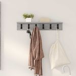 Casa si Gradina - Mobilier - Biblioteci si rafturi - Rafturi - Racator de paltoane montat pe perete cu raft Pe perete Gri beton - Infinity.ro