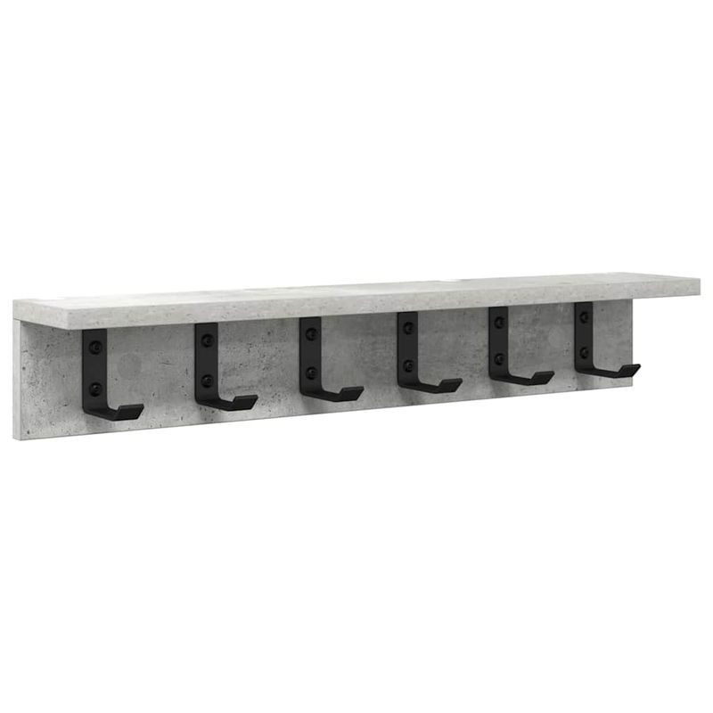 Casa si Gradina - Mobilier - Biblioteci si rafturi - Rafturi - Racator de paltoane montat pe perete cu raft Pe perete Gri beton - Infinity.ro