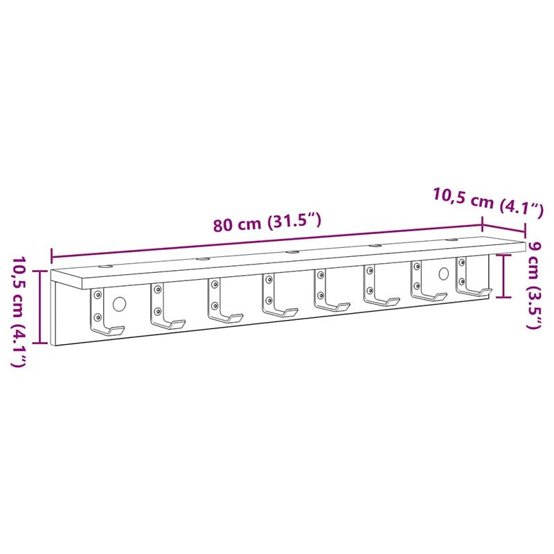 Casa si Gradina - Mobilier - Biblioteci si rafturi - Rafturi - Racator de paltoane montat pe perete cu raft Pe perete Stejar sonoma - Infinity.ro