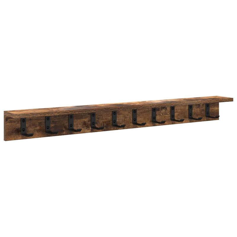 Casa si Gradina - Mobilier - Biblioteci si rafturi - Rafturi - Racator de paltoane montat pe perete cu raft Pe perete Stejar afumat - Infinity.ro