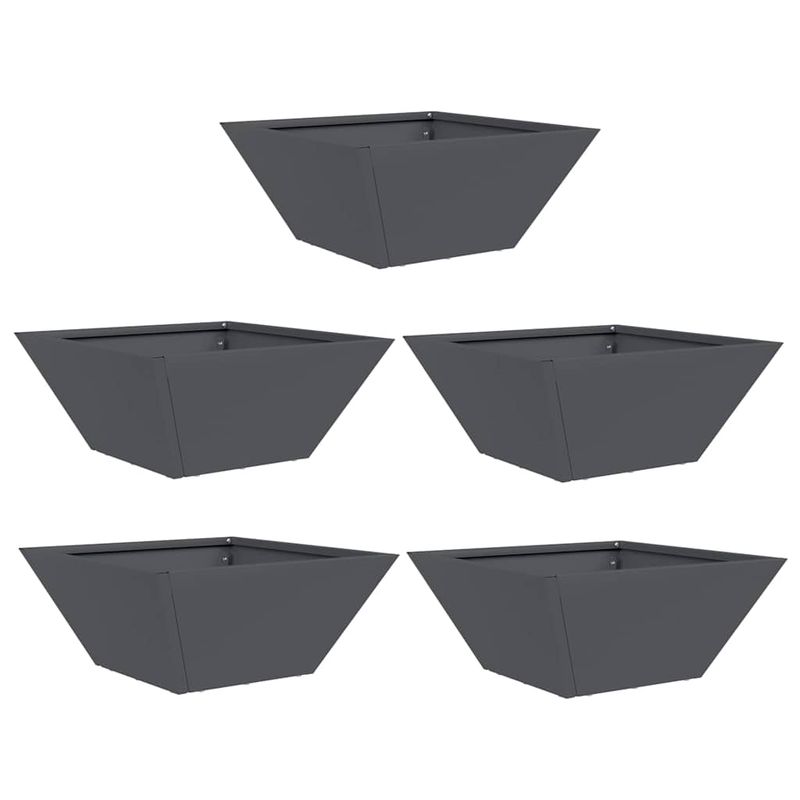 Casa si Gradina - Gradinarit si plante - Plante si ghivece - Ghivece si suporturi - Ghiveci din plastic 5 pcs Antracit 35 x 35 x 15 cm Otel - Infinity.ro