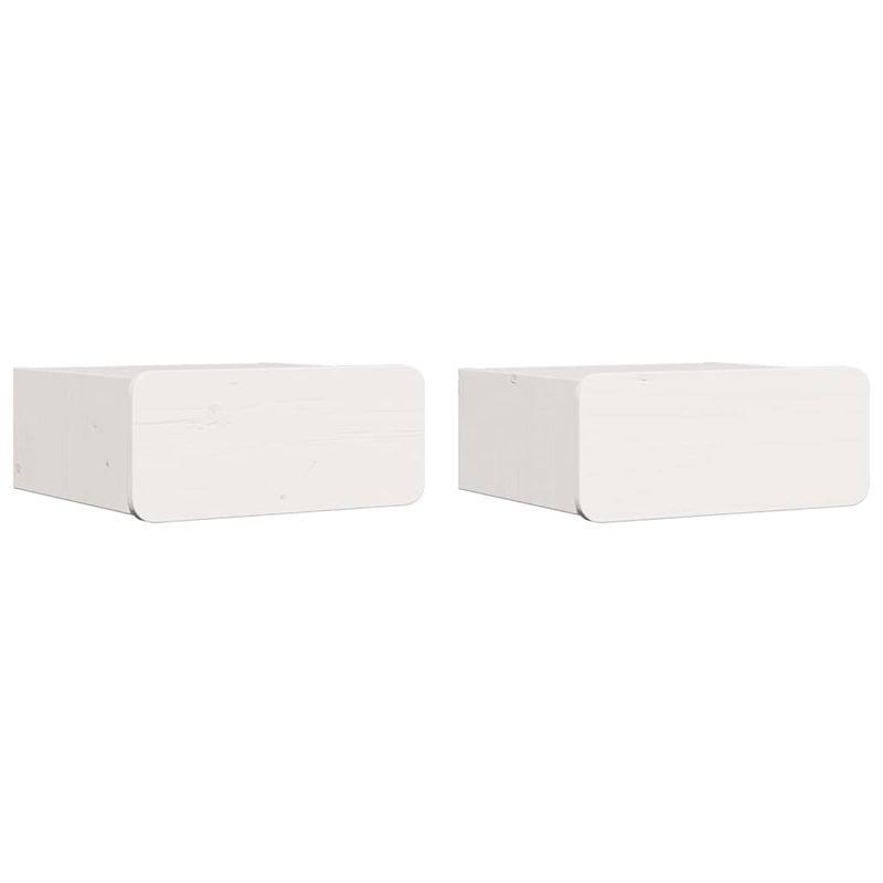 Casa si Gradina - Mobilier - Comode si corpuri - Noptiere - Noptiera Montata pe Perete 2 pcs Alb 39 x 34 x 16.5 cm - Infinity.ro