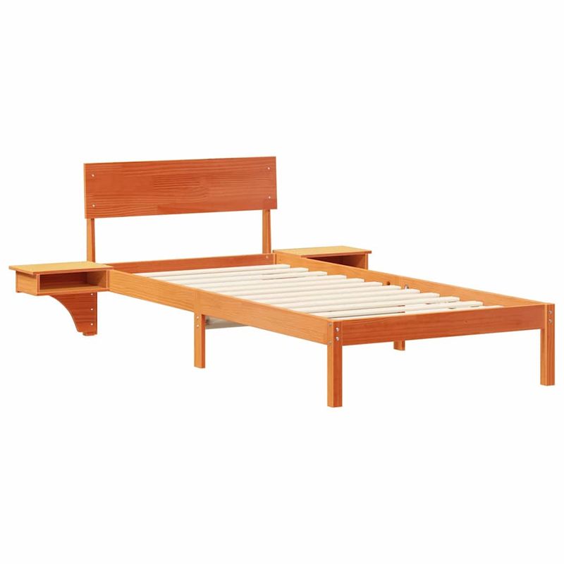 Casa si Gradina - Mobilier - Paturi si accesorii - Paturi - Cadru de pat cu mese laterale Maro ceruit 90 x 200 cm - Infinity.ro