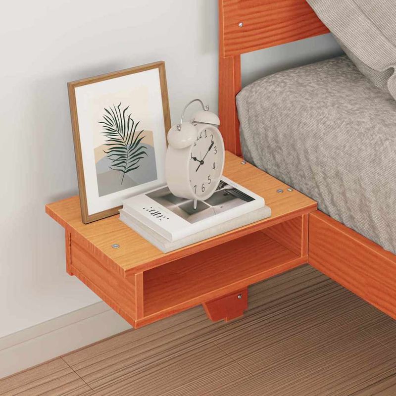 Casa si Gradina - Mobilier - Paturi si accesorii - Paturi - Cadru de pat cu mese laterale Maro ceruit 90 x 200 cm - Infinity.ro