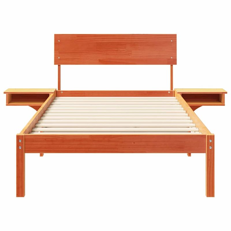 Casa si Gradina - Mobilier - Paturi si accesorii - Paturi - Cadru de pat cu mese laterale Maro ceruit 90 x 200 cm - Infinity.ro