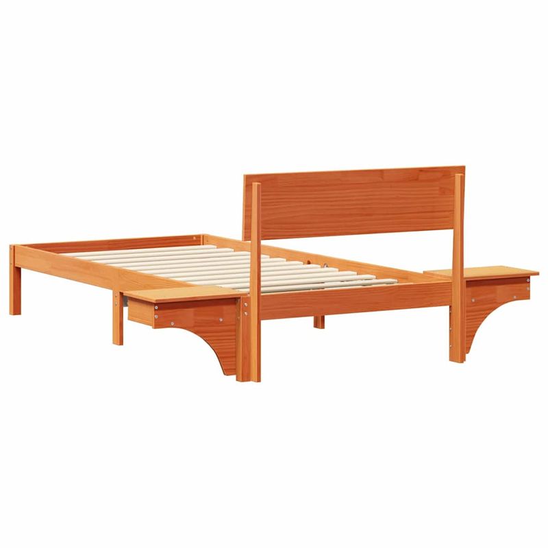 Casa si Gradina - Mobilier - Paturi si accesorii - Paturi - Cadru de pat cu mese laterale Maro ceruit 90 x 200 cm - Infinity.ro