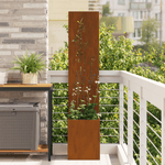 Casa si Gradina - Gradinarit si plante - Plante si ghivece - Ghivece si suporturi - Ghiveci de Gradina cu Panou Decorativ Ruginit 32 x 140 cm - Infinity.ro