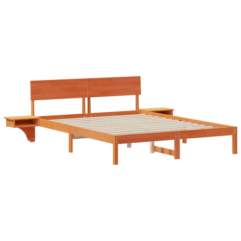 Casa si Gradina - Mobilier - Paturi si accesorii - Paturi - Cadru de pat cu mese laterale Maro ceruit 160 x 200 cm - Infinity.ro