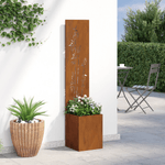 Casa si Gradina - Gradinarit si plante - Plante si ghivece - Ghivece si suporturi - Ghiveci de Gradina cu Panou Decorativ Ruginit 32 x 140 cm - Infinity.ro