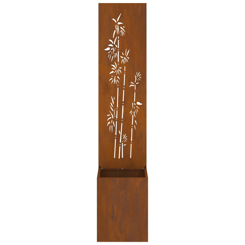 Casa si Gradina - Gradinarit si plante - Plante si ghivece - Ghivece si suporturi - Ghiveci de Gradina cu Panou Decorativ Ruginit 32 x 140 cm - Infinity.ro