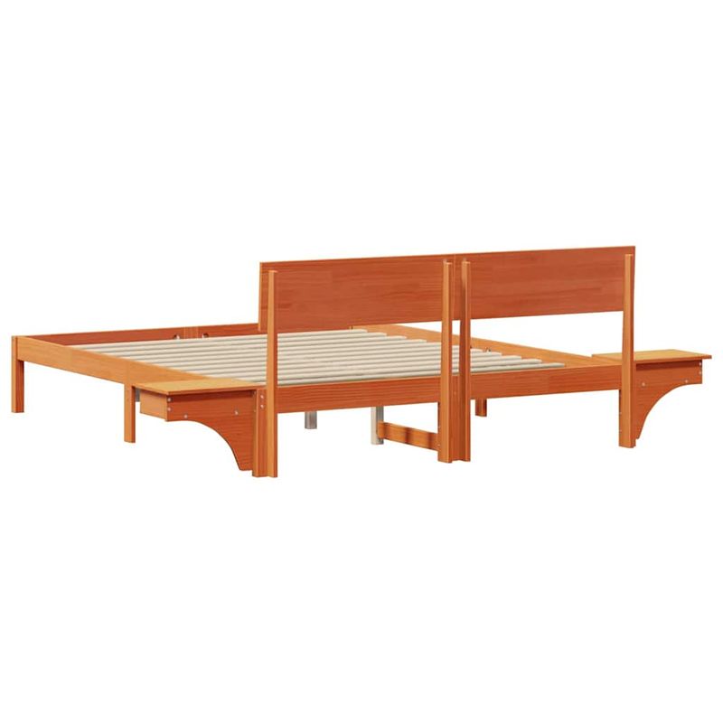 Casa si Gradina - Mobilier - Paturi si accesorii - Paturi - Cadru de pat cu mese laterale Maro ceruit 160 x 200 cm - Infinity.ro