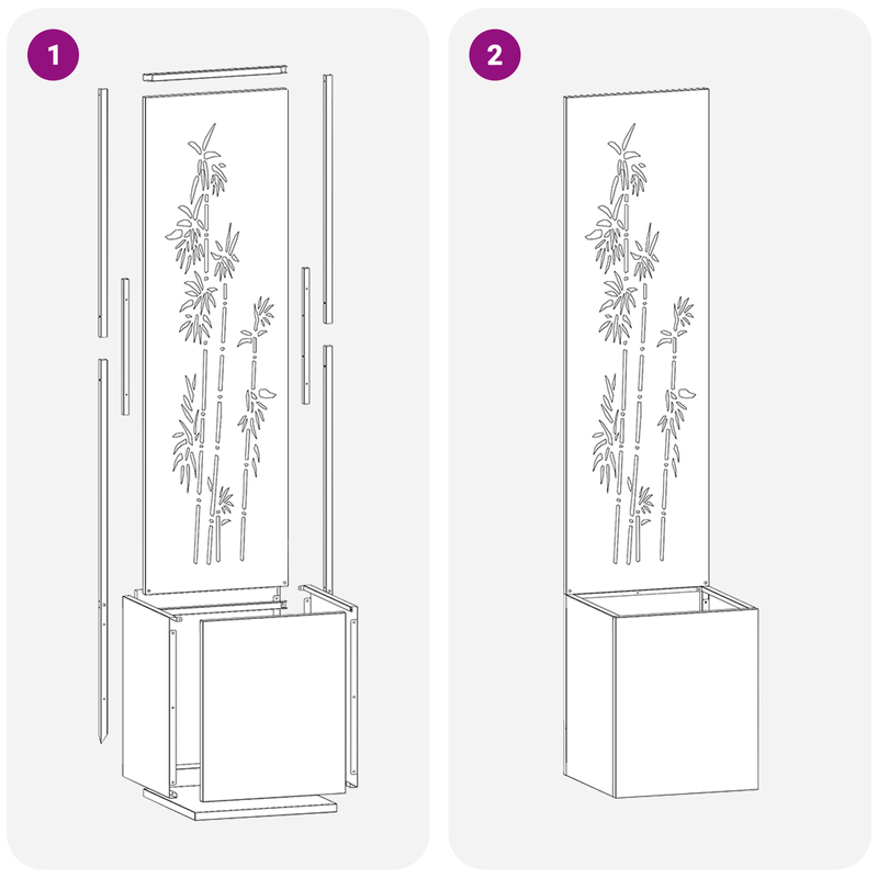 Casa si Gradina - Gradinarit si plante - Plante si ghivece - Ghivece si suporturi - Ghiveci de Gradina cu Panou Decorativ Ruginit 32 x 140 cm - Infinity.ro