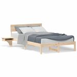 Casa si Gradina - Mobilier - Paturi si accesorii - Paturi - Cadru de pat cu mese laterale cu headboard Maro 120 x 190 cm - Infinity.ro