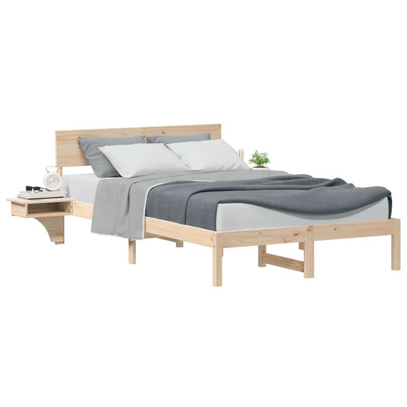 Casa si Gradina - Mobilier - Paturi si accesorii - Paturi - Cadru de pat cu mese laterale cu headboard Maro 120 x 190 cm - Infinity.ro
