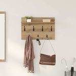 Casa si Gradina - Mobilier - Biblioteci si rafturi - Rafturi - Racator de paltoane montat pe perete cu raft Pe perete stejar artizanal - Infinity.ro