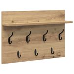 Casa si Gradina - Mobilier - Biblioteci si rafturi - Rafturi - Racator de paltoane montat pe perete cu raft Pe perete stejar artizanal - Infinity.ro
