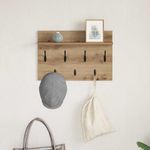 Casa si Gradina - Mobilier - Biblioteci si rafturi - Rafturi - Racator de paltoane montat pe perete cu raft Pe perete stejar artizanal - Infinity.ro