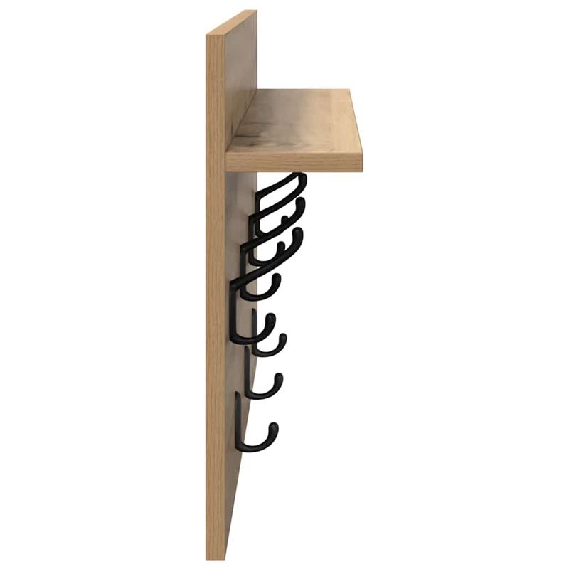 Casa si Gradina - Mobilier - Biblioteci si rafturi - Rafturi - Racator de paltoane montat pe perete cu raft Pe perete stejar artizanal - Infinity.ro