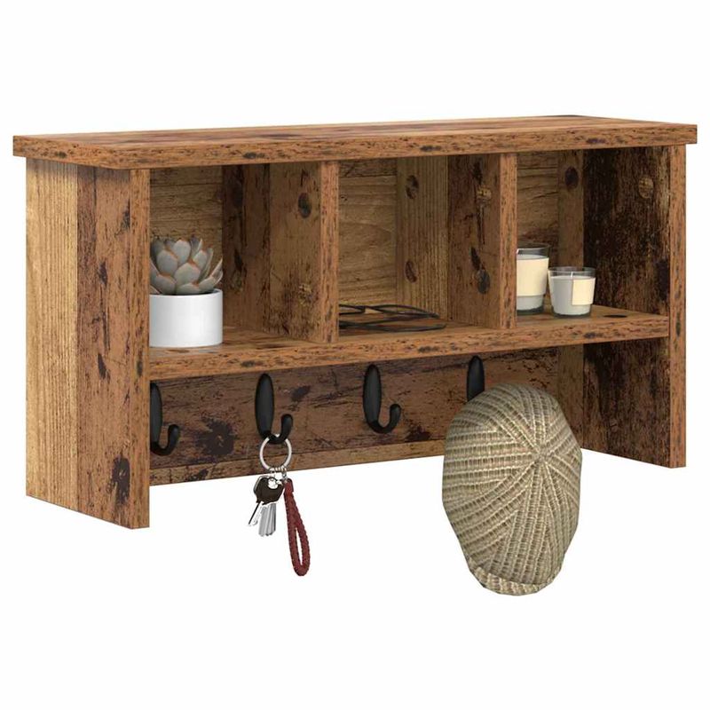 Casa si Gradina - Mobilier - Biblioteci si rafturi - Rafturi - Racator de paltoane montat pe perete Lemn vechi 50 x 16 x 26 cm - Infinity.ro