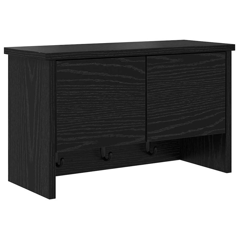 Casa si Gradina - Mobilier - Biblioteci si rafturi - Rafturi - Racator de paltoane montat pe perete cu raft Pe perete cu depozitare cu usa Stejar negru - Infinity.ro