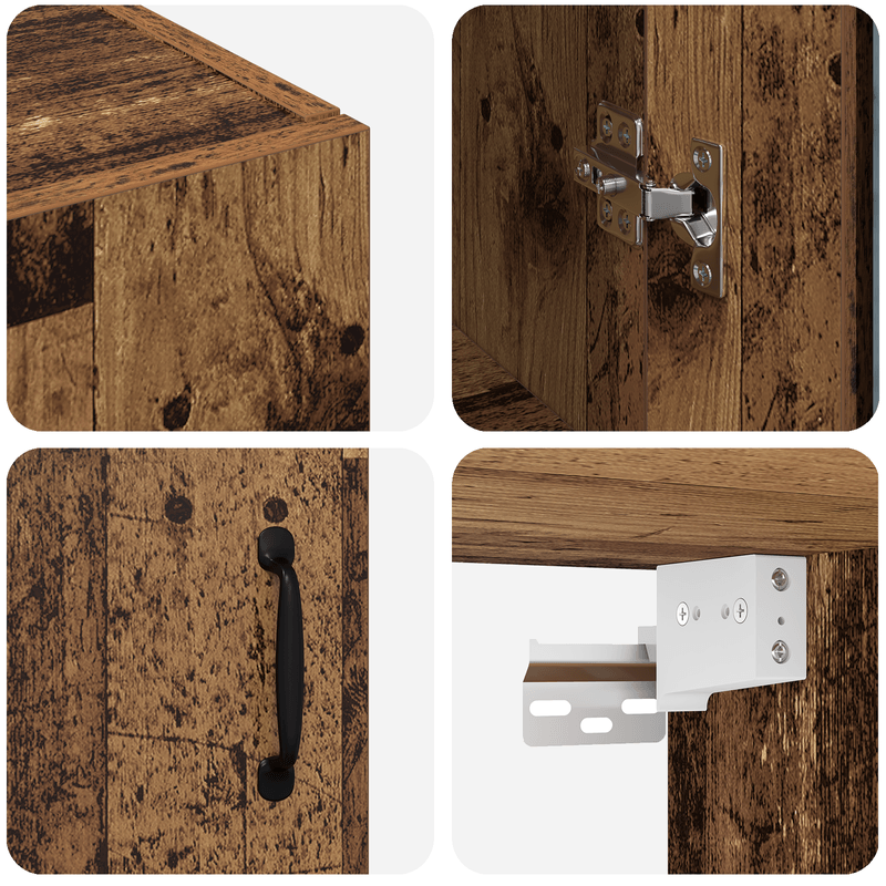 Casa si Gradina - Mobilier - Comode si corpuri - Comode - Dulap de perete suspendat Maro 69.5 x 34 x 90 cm Lemn compozit - Infinity.ro