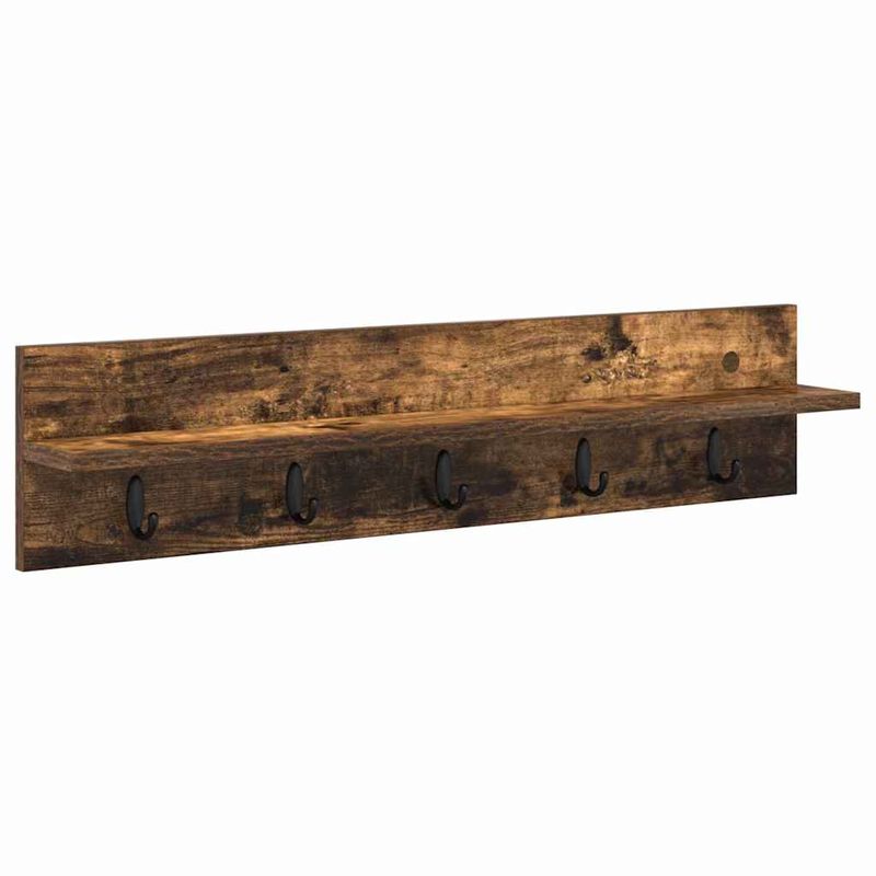 Casa si Gradina - Mobilier - Biblioteci si rafturi - Rafturi - Racator de paltoane montat pe perete cu raft Pe perete Stejar afumat - Infinity.ro