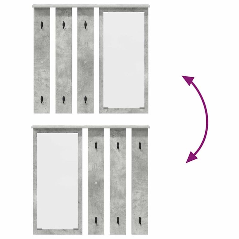 Casa si Gradina - Mobilier - Biblioteci si rafturi - Rafturi - Racator de paltoane montat pe perete Gri beton 84 x 10 x 80 cm - Infinity.ro