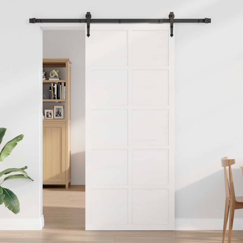 Casa si Gradina - Constructii - Usi interior, exterior si garaj - Usi interior - Usa hambar Alb 100 x 210 cm Lemn masiv de pin - Infinity.ro